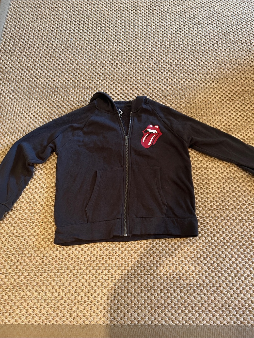 Chaser Black Zip-Up Hoodie with Red Tongue Patch